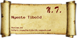Nyeste Tibold névjegykártya